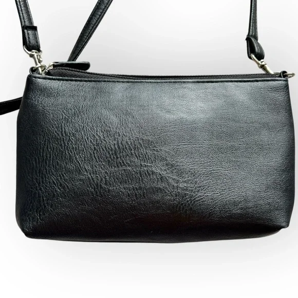 Nicole Miller Black and Silver Crossbody Bag with Stud Detailing‎ - Picture 3 of 5